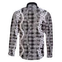 Hawaiian Ohia Lehua Lei Family Matching Summer Maxi Dress and Hawaiian Shirt Plaid Palaka Eleele Pattern - Polynesian Pride