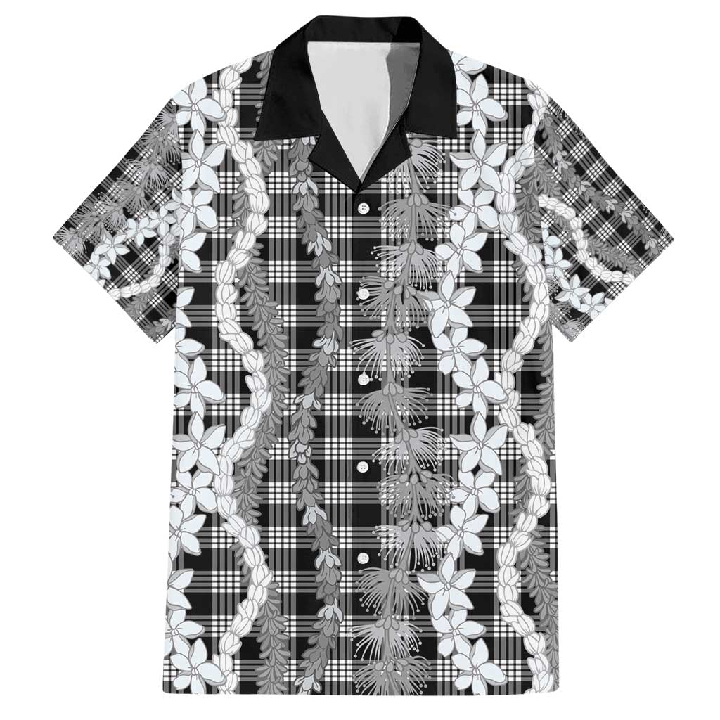 Hawaiian Ohia Lehua Lei Hawaiian Shirt Plaid Palaka Eleele Pattern - Polynesian Pride