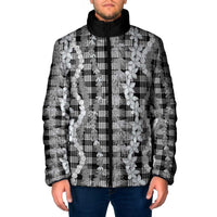 Hawaiian Ohia Lehua Lei Padded Jacket Plaid Palaka Eleele Pattern - Polynesian Pride