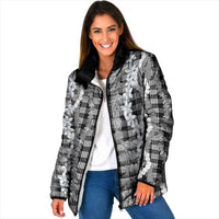 Hawaiian Ohia Lehua Lei Padded Jacket Plaid Palaka Eleele Pattern - Polynesian Pride