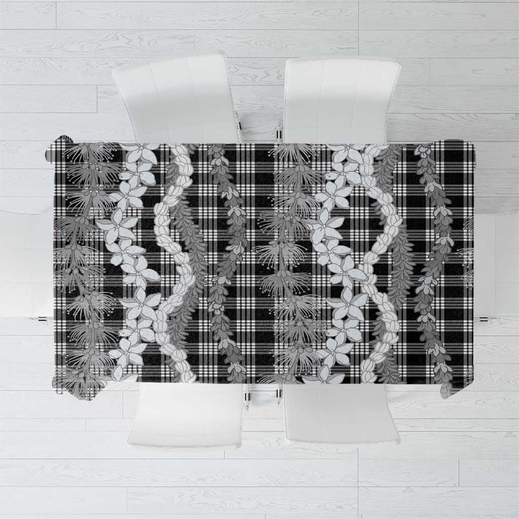 Hawaiian Ohia Lehua Lei Tablecloth Plaid Palaka Eleele Pattern - Polynesian Pride