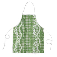 Hawaiian Ohia Lehua Lei Apron Plaid Palaka Omaomao Pattern - Polynesian Pride