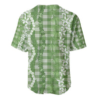 Hawaiian Ohia Lehua Lei Baseball Jersey Plaid Palaka Omaomao Pattern - Polynesian Pride