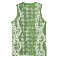 Hawaiian Ohia Lehua Lei Basketball Jersey Plaid Palaka Omaomao Pattern - Polynesian Pride