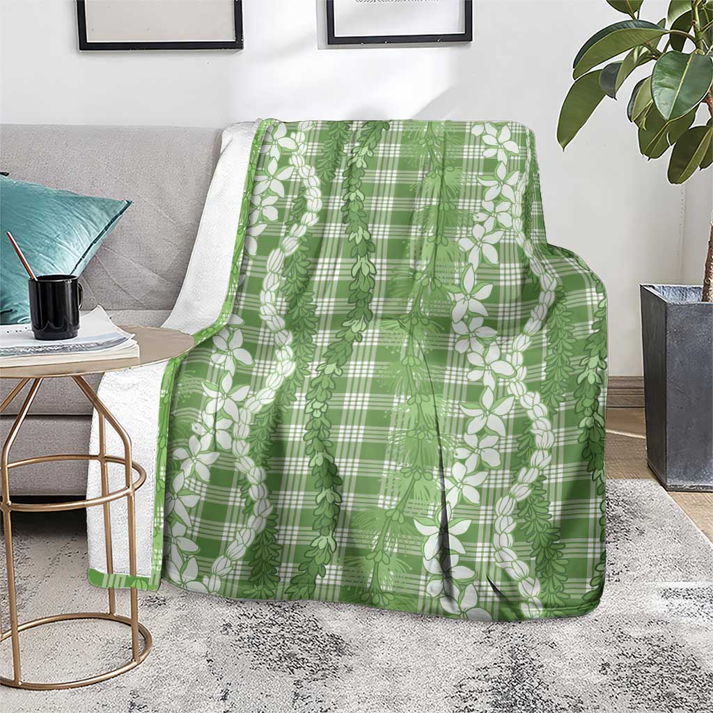 Hawaiian Ohia Lehua Lei Blanket Plaid Palaka Omaomao Pattern - Polynesian Pride