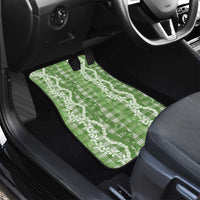 Hawaiian Ohia Lehua Lei Car Mats Plaid Palaka Omaomao Pattern - Polynesian Pride