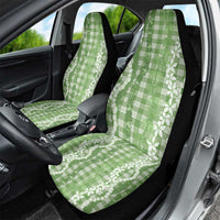 Hawaiian Ohia Lehua Lei Car Seat Cover Plaid Palaka Omaomao Pattern - Polynesian Pride