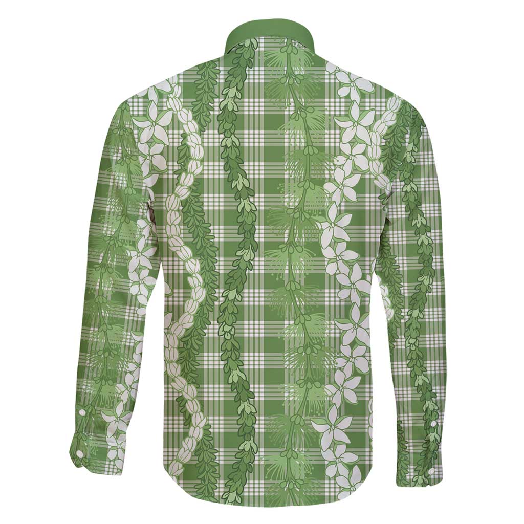 Hawaiian Ohia Lehua Lei Family Matching Short Sleeve Bodycon Dress and Hawaiian Shirt Plaid Palaka Omaomao Pattern - Polynesian Pride