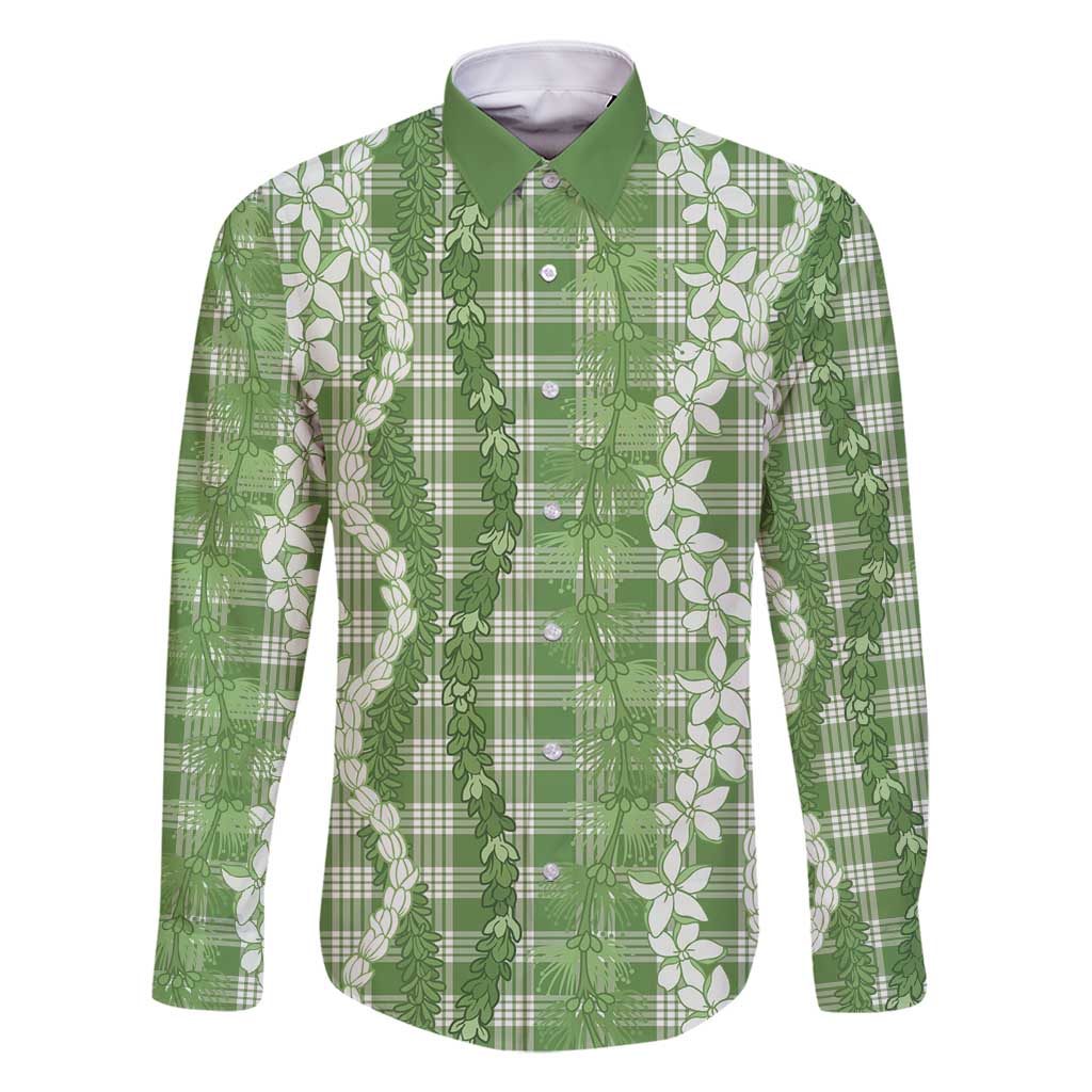 Hawaiian Ohia Lehua Lei Family Matching Summer Maxi Dress and Hawaiian Shirt Plaid Palaka Omaomao Pattern - Polynesian Pride