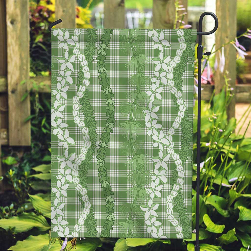 Hawaiian Ohia Lehua Lei Garden Flag Plaid Palaka Omaomao Pattern - Polynesian Pride