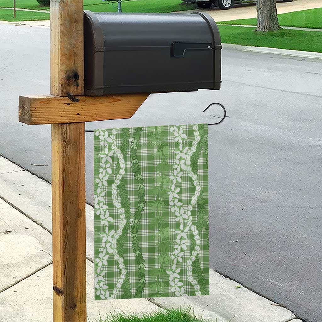 Hawaiian Ohia Lehua Lei Garden Flag Plaid Palaka Omaomao Pattern - Polynesian Pride