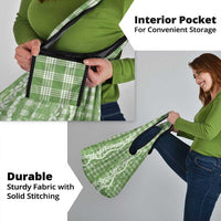 Hawaiian Ohia Lehua Lei Grocery Bag Plaid Palaka Omaomao Pattern - Polynesian Pride