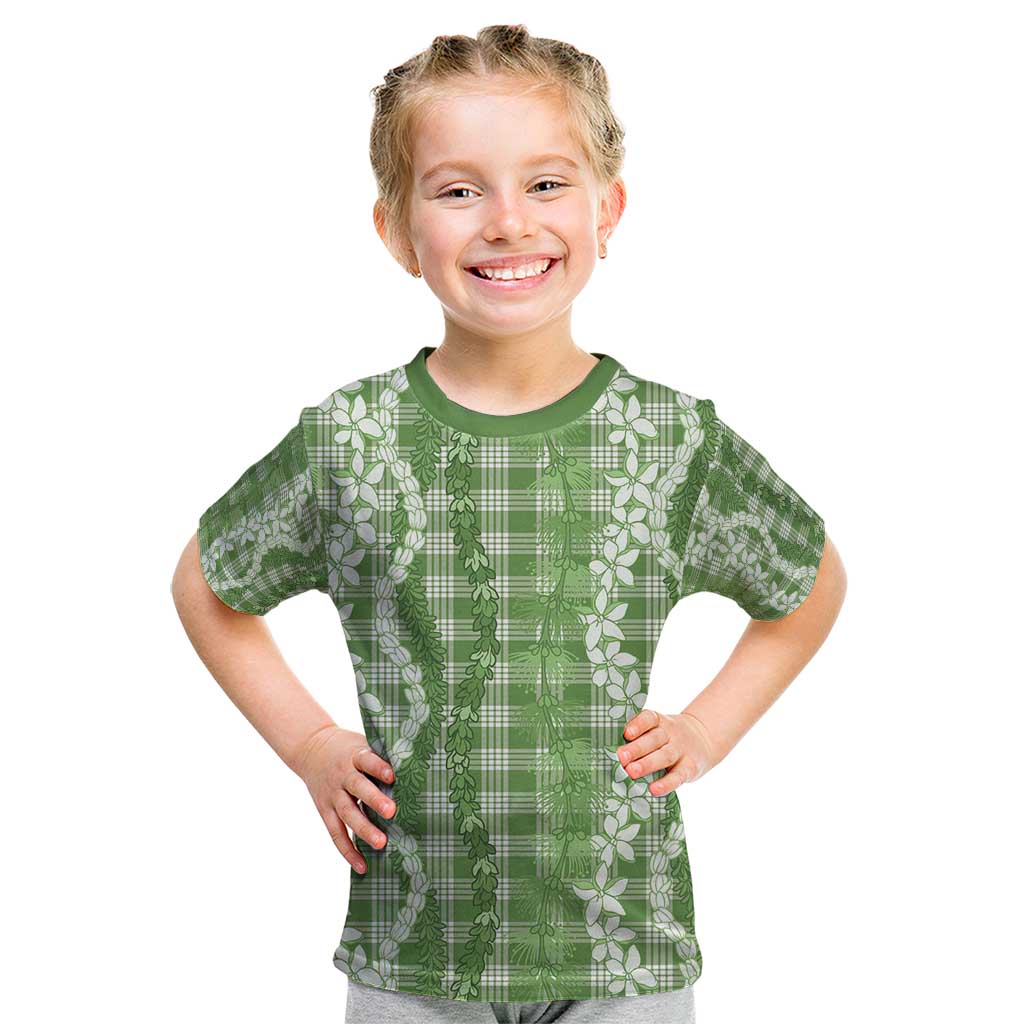 Hawaiian Ohia Lehua Lei Kid T Shirt Plaid Palaka Omaomao Pattern - Polynesian Pride