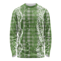 Hawaiian Ohia Lehua Lei Long Sleeve Shirt Plaid Palaka Omaomao Pattern - Polynesian Pride