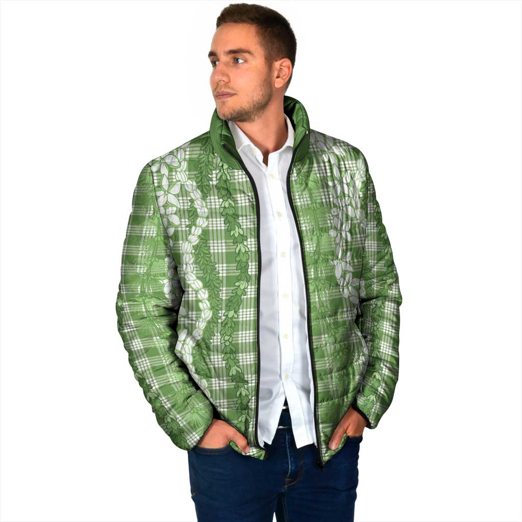 Hawaiian Ohia Lehua Lei Padded Jacket Plaid Palaka Omaomao Pattern - Polynesian Pride