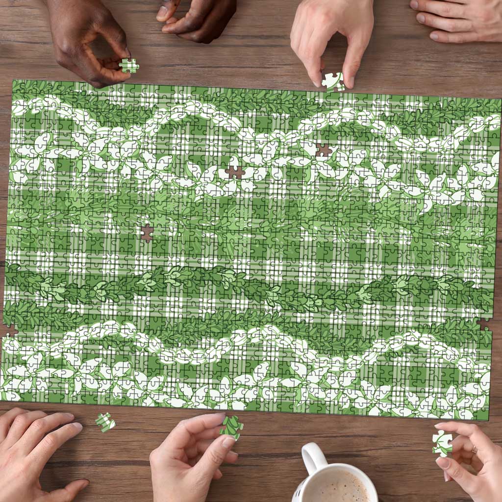 Hawaiian Ohia Lehua Lei Puzzle Plaid Palaka Omaomao Pattern - Polynesian Pride