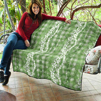 Hawaiian Ohia Lehua Lei Quilt Plaid Palaka Omaomao Pattern - Polynesian Pride