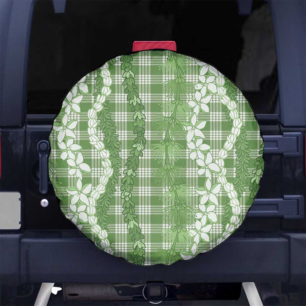 Hawaiian Ohia Lehua Lei Spare Tire Cover Plaid Palaka Omaomao Pattern - Polynesian Pride