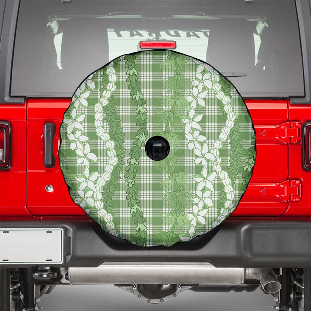 Hawaiian Ohia Lehua Lei Spare Tire Cover Plaid Palaka Omaomao Pattern - Polynesian Pride