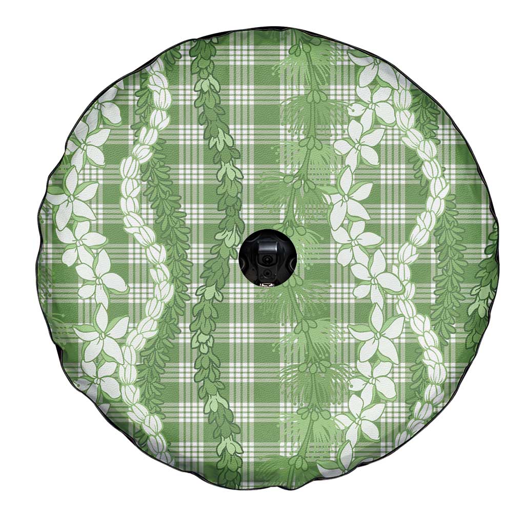 Hawaiian Ohia Lehua Lei Spare Tire Cover Plaid Palaka Omaomao Pattern - Polynesian Pride