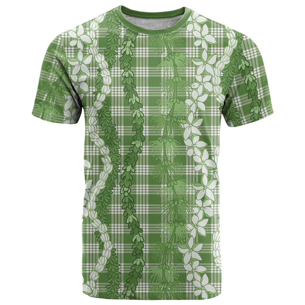 Hawaiian Ohia Lehua Lei T Shirt Plaid Palaka Omaomao Pattern - Polynesian Pride