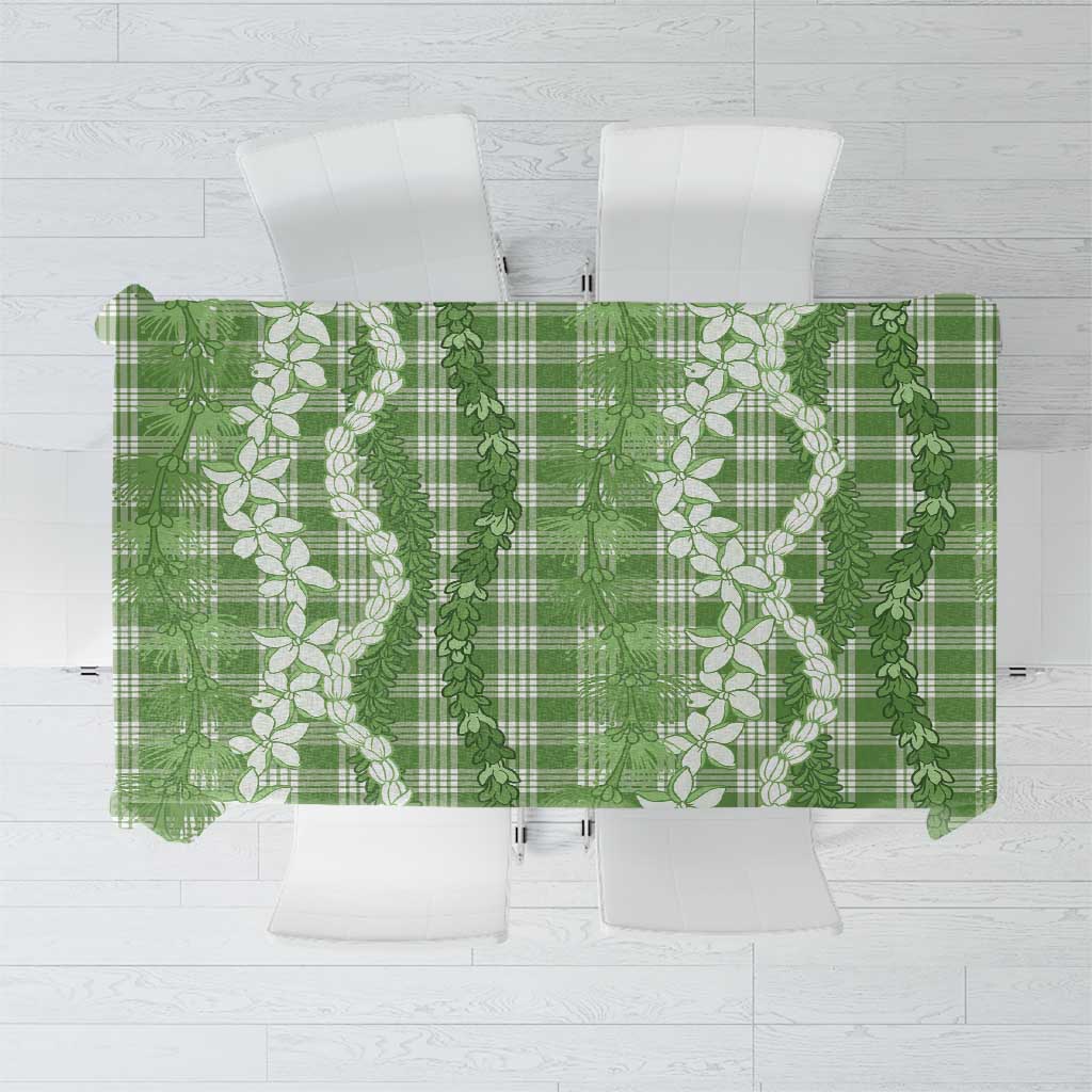 Hawaiian Ohia Lehua Lei Tablecloth Plaid Palaka Omaomao Pattern - Polynesian Pride