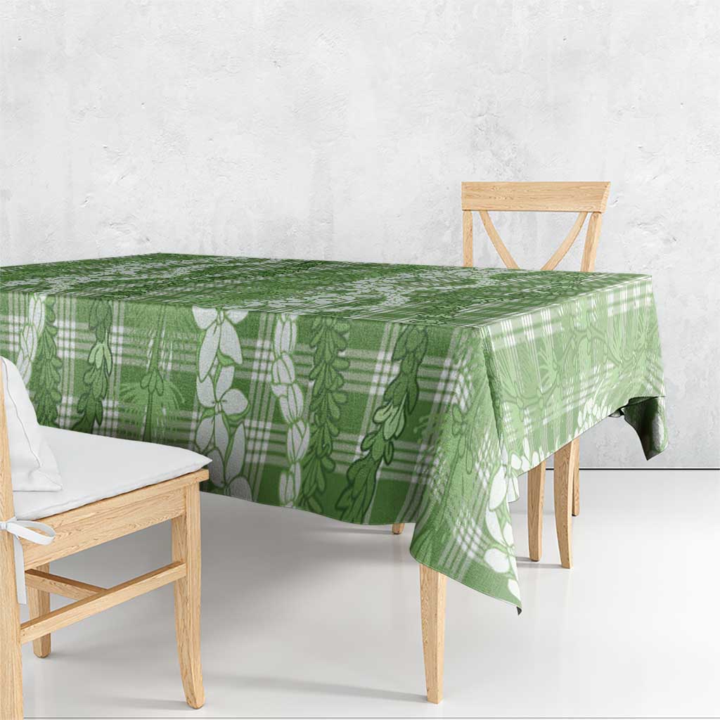 Hawaiian Ohia Lehua Lei Tablecloth Plaid Palaka Omaomao Pattern - Polynesian Pride