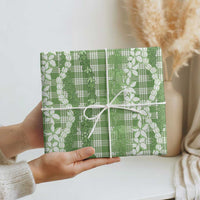 Hawaiian Ohia Lehua Lei Wrapping Paper Plaid Palaka Omaomao Pattern - Polynesian Pride