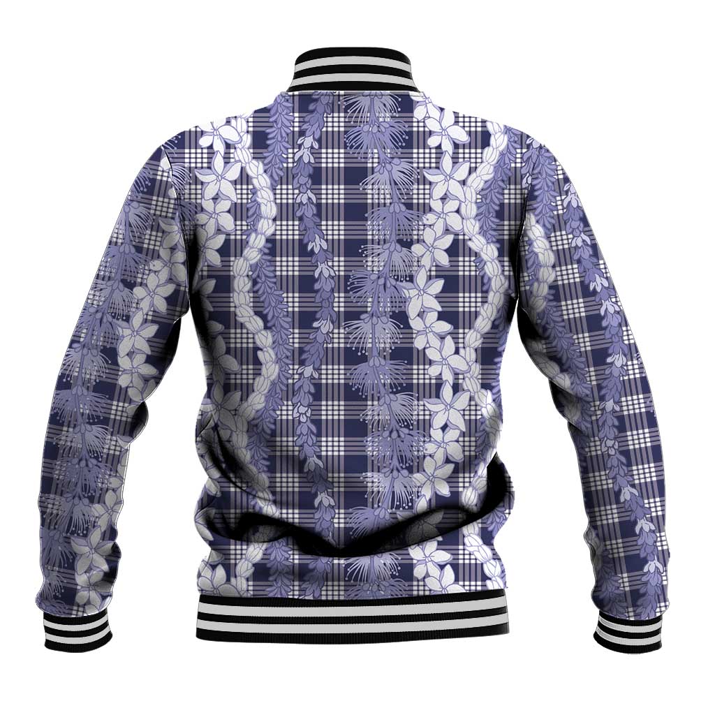 Hawaiian Ohia Lehua Lei Baseball Jacket Plaid Palaka Uliuli hohonu Pattern - Polynesian Pride