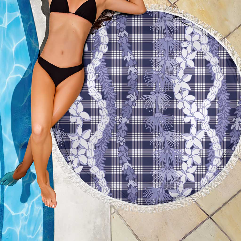 Hawaiian Ohia Lehua Lei Beach Blanket Plaid Palaka Uliuli hohonu Pattern - Polynesian Pride