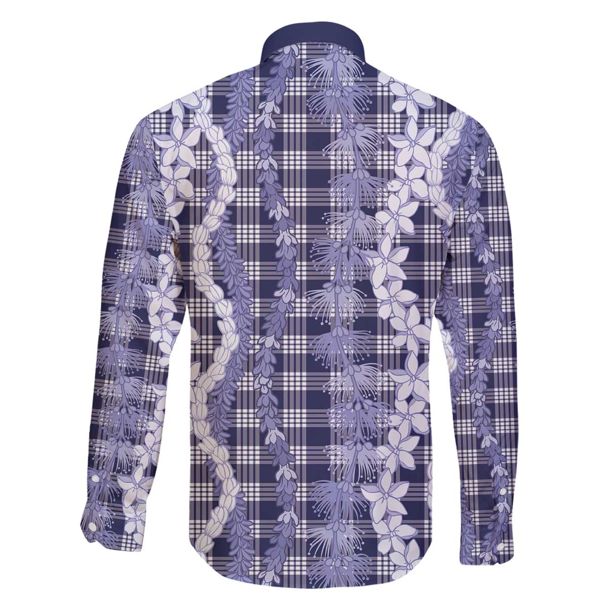 Hawaiian Ohia Lehua Lei Family Matching Off The Shoulder Long Sleeve Dress and Hawaiian Shirt Plaid Palaka Uliuli hohonu Pattern - Polynesian Pride