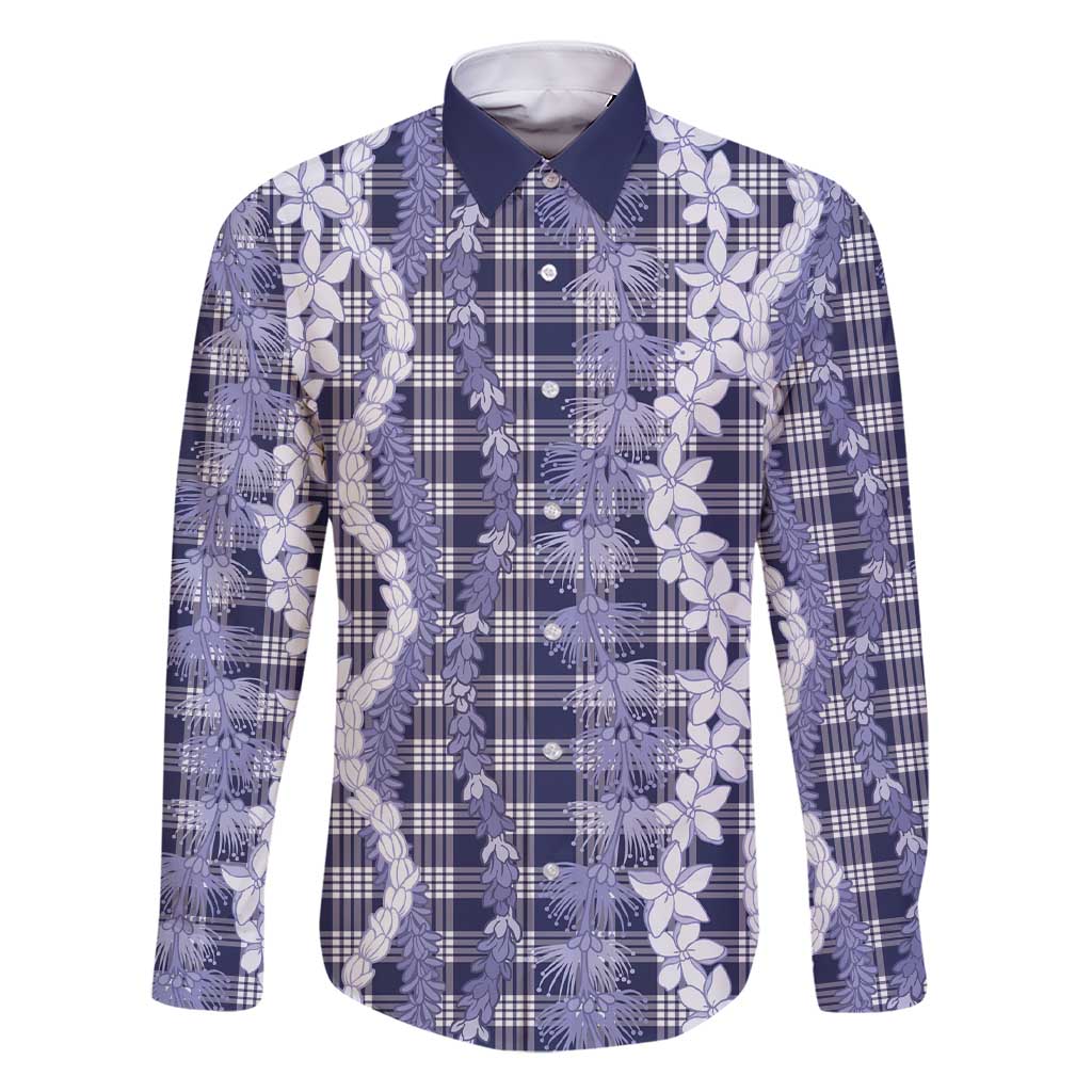 Hawaiian Ohia Lehua Lei Family Matching Short Sleeve Bodycon Dress and Hawaiian Shirt Plaid Palaka Uliuli hohonu Pattern - Polynesian Pride