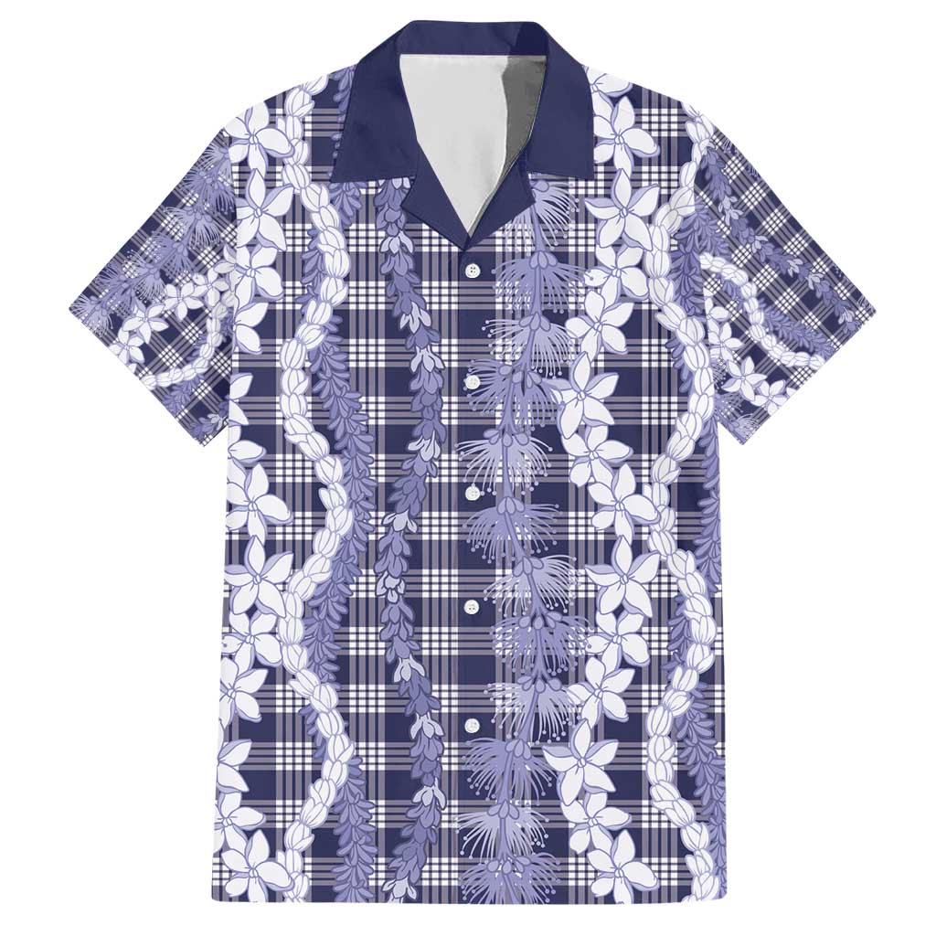 Hawaiian Ohia Lehua Lei Hawaiian Shirt Plaid Palaka Uliuli hohonu Pattern - Polynesian Pride