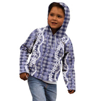 Hawaiian Ohia Lehua Lei Kid Hoodie Plaid Palaka Uliuli hohonu Pattern - Polynesian Pride