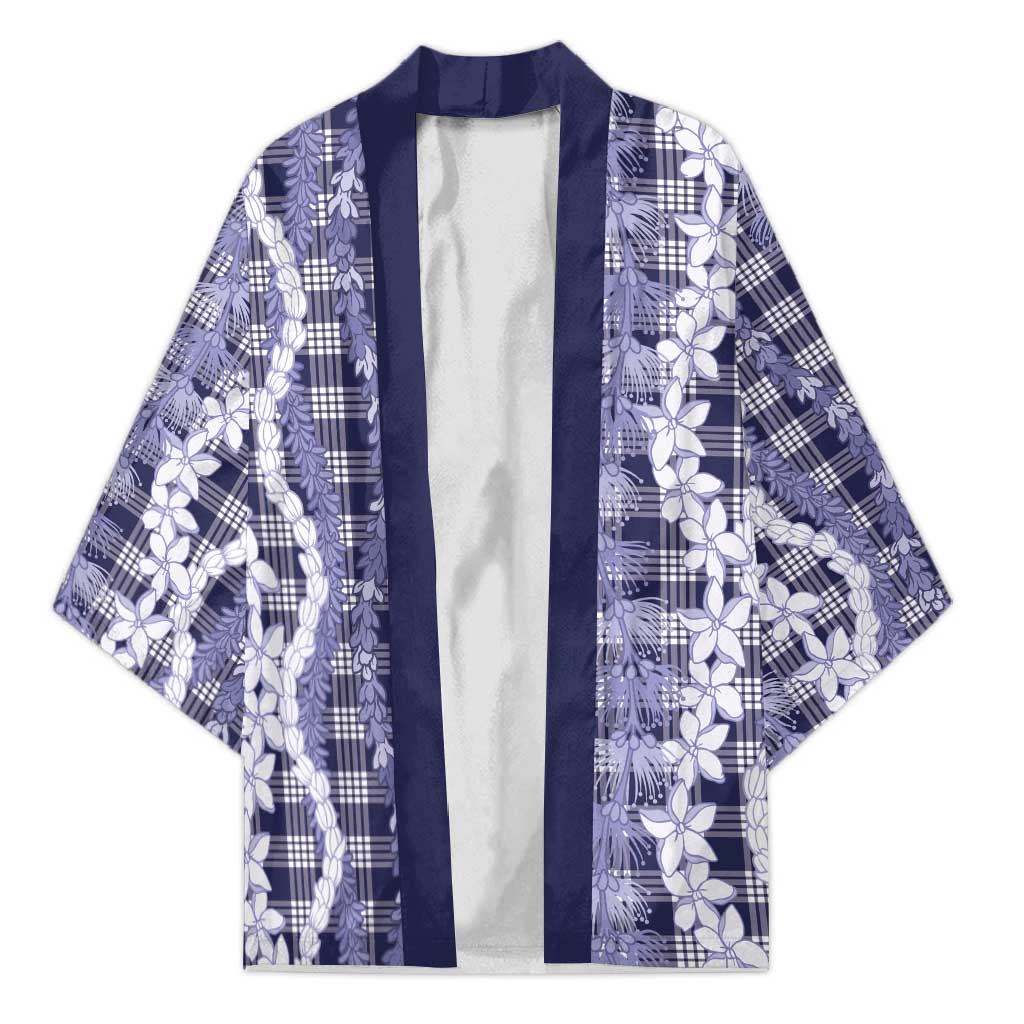Hawaiian Ohia Lehua Lei Kimono Plaid Palaka Uliuli hohonu Pattern LT9 Unisex Navy - Polynesian Pride