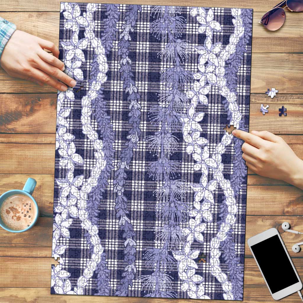 Hawaiian Ohia Lehua Lei Puzzle Plaid Palaka Uliuli hohonu Pattern - Polynesian Pride