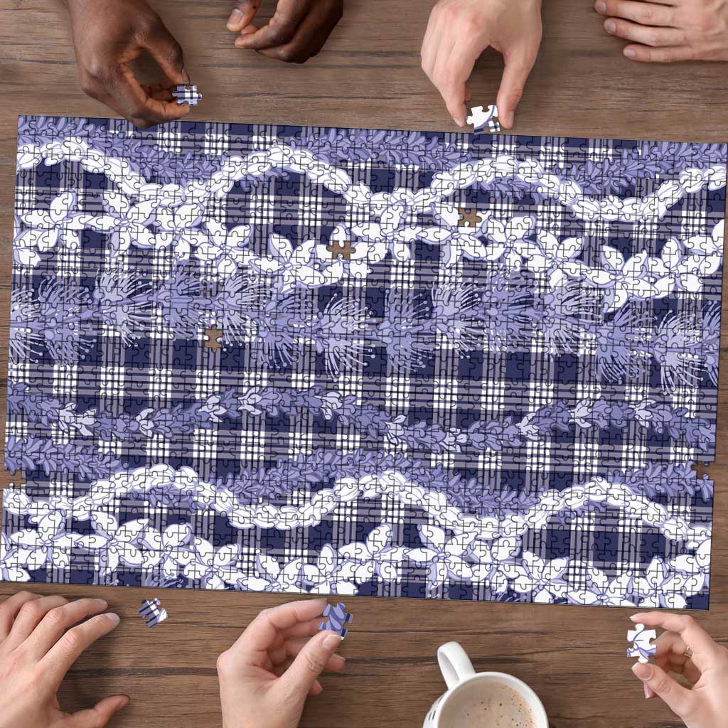 Hawaiian Ohia Lehua Lei Puzzle Plaid Palaka Uliuli hohonu Pattern - Polynesian Pride