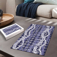 Hawaiian Ohia Lehua Lei Puzzle Plaid Palaka Uliuli hohonu Pattern - Polynesian Pride