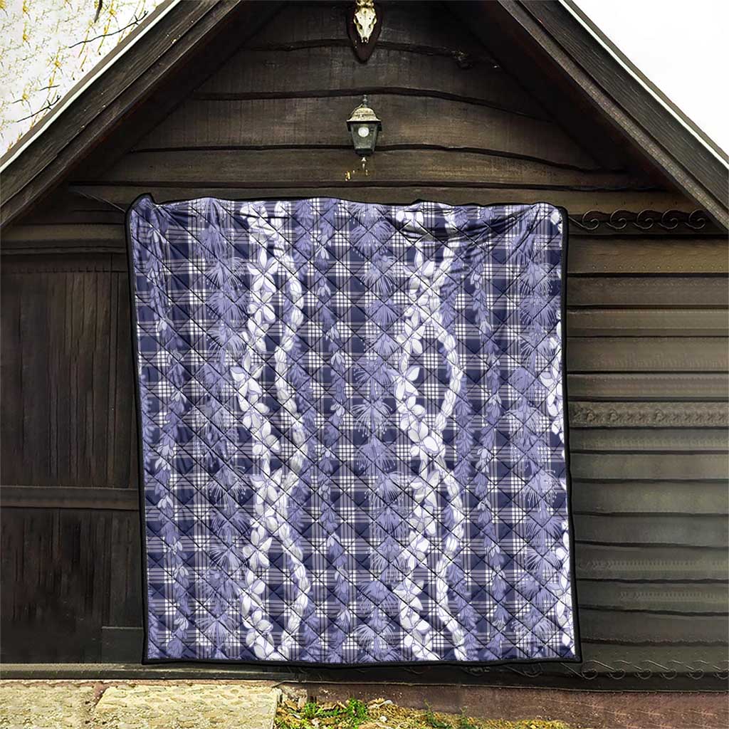 Hawaiian Ohia Lehua Lei Quilt Plaid Palaka Uliuli hohonu Pattern - Polynesian Pride