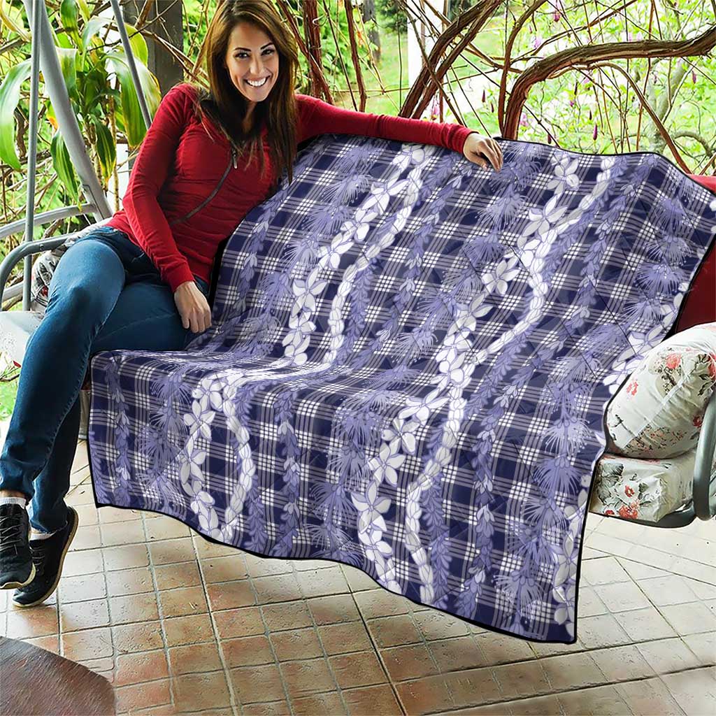 Hawaiian Ohia Lehua Lei Quilt Plaid Palaka Uliuli hohonu Pattern - Polynesian Pride