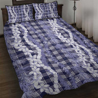 Hawaiian Ohia Lehua Lei Quilt Bed Set Plaid Palaka Uliuli hohonu Pattern - Polynesian Pride