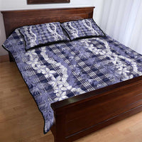 Hawaiian Ohia Lehua Lei Quilt Bed Set Plaid Palaka Uliuli hohonu Pattern - Polynesian Pride