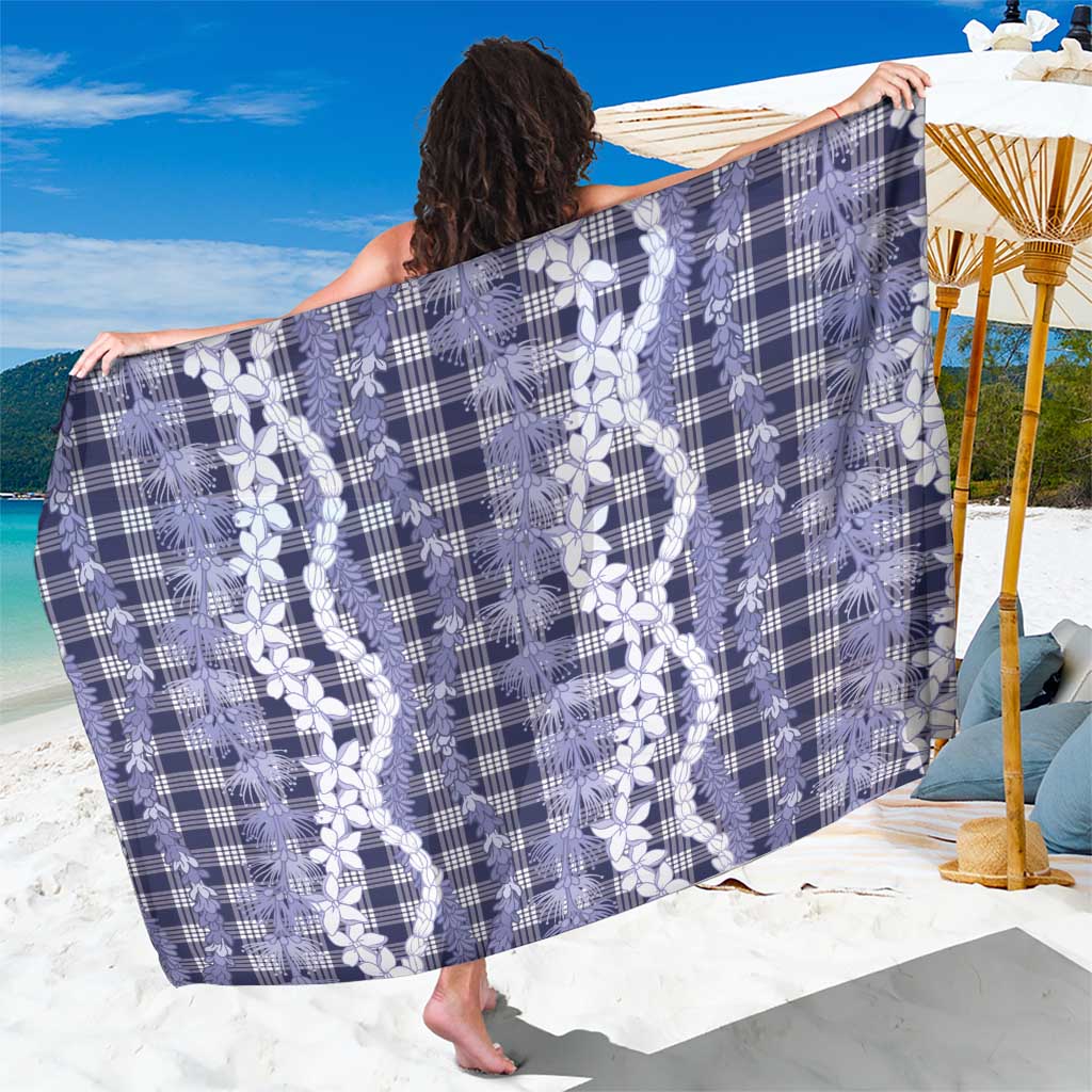 Hawaiian Ohia Lehua Lei Sarong Plaid Palaka Uliuli hohonu Pattern LT9 One Size 44 x 66 inches Navy - Polynesian Pride