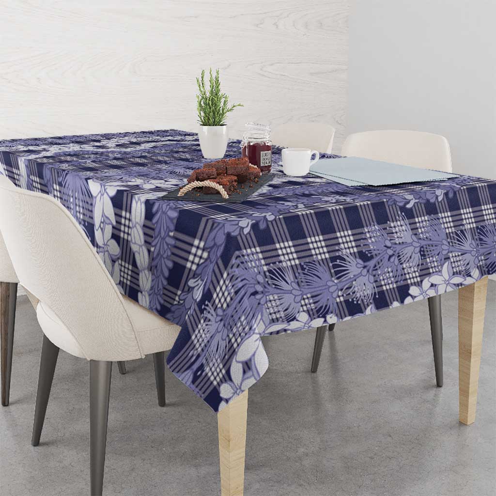 Hawaiian Ohia Lehua Lei Tablecloth Plaid Palaka Uliuli hohonu Pattern - Polynesian Pride
