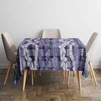 Hawaiian Ohia Lehua Lei Tablecloth Plaid Palaka Uliuli hohonu Pattern - Polynesian Pride