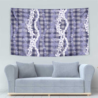 Hawaiian Ohia Lehua Lei Tapestry Plaid Palaka Uliuli hohonu Pattern - Polynesian Pride