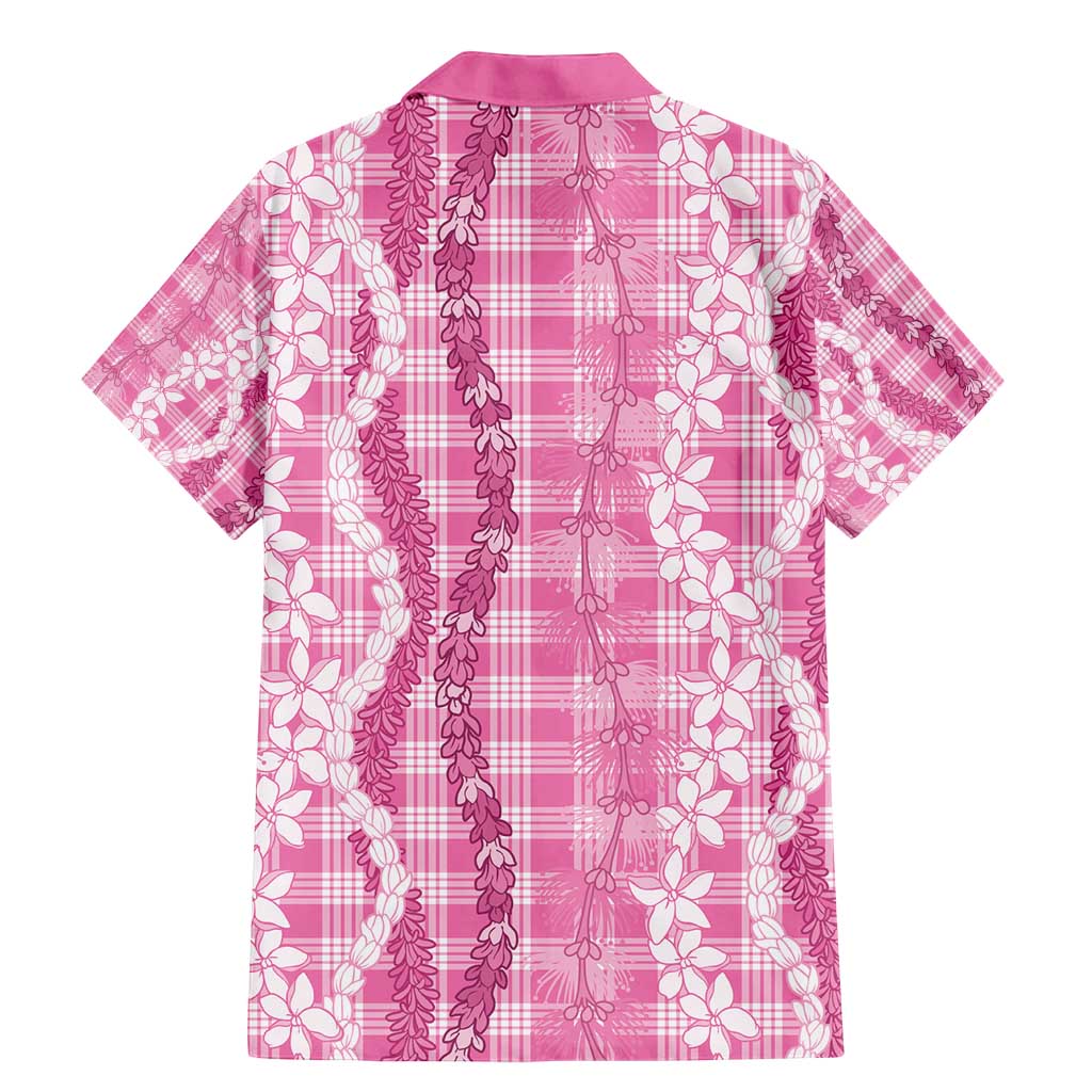 Hawaiian Ohia Lehua Lei Family Matching Mermaid Dress and Hawaiian Shirt Plaid Palaka Akala Pattern - Polynesian Pride