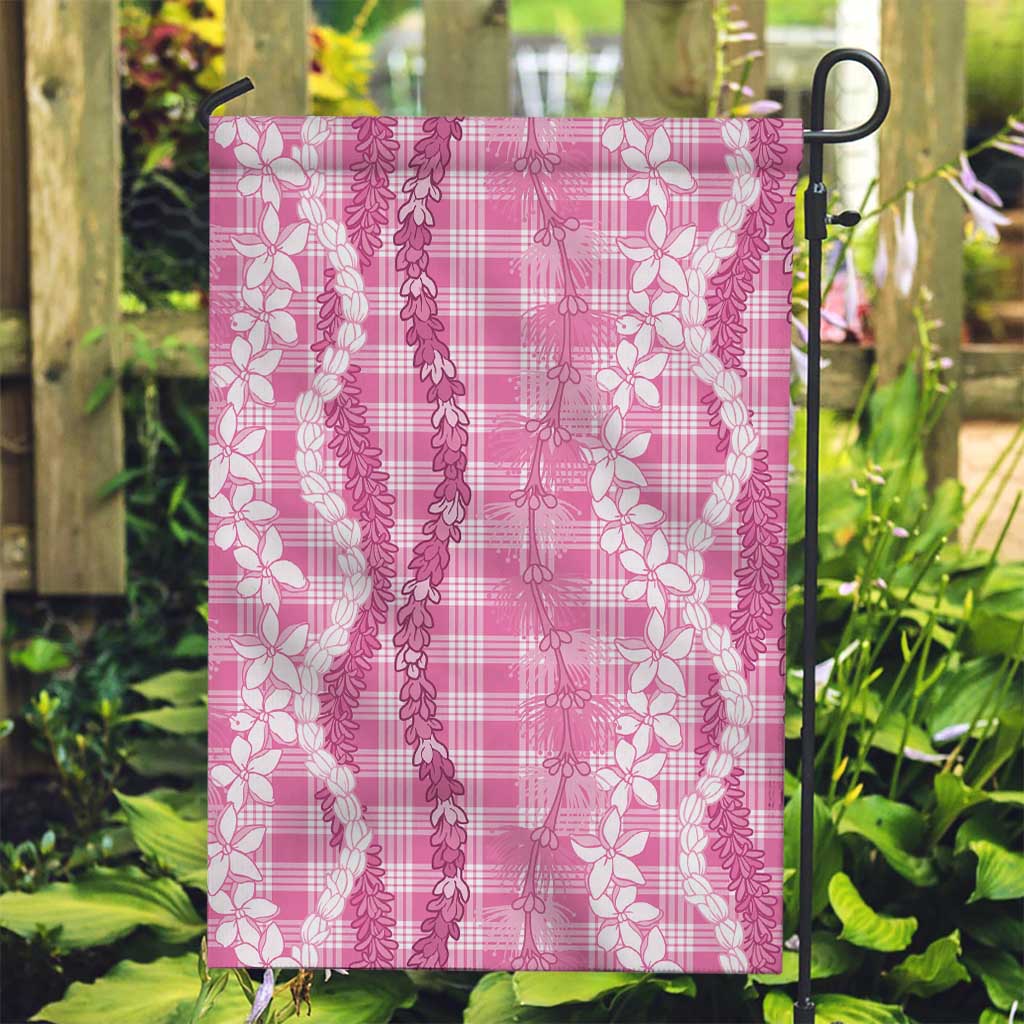 Hawaiian Ohia Lehua Lei Garden Flag Plaid Palaka Akala Pattern - Polynesian Pride