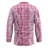 Hawaiian Ohia Lehua Lei Hockey Jersey Plaid Palaka Akala Pattern - Polynesian Pride