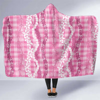 Hawaiian Ohia Lehua Lei Hooded Blanket Plaid Palaka Akala Pattern - Polynesian Pride